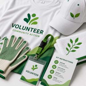 Kit Personalizado para el Día de la Comunidad CSR, Paquete para Eventos de Voluntariado OEM ODM con Camiseta, Gorra y Guantes - Product Image 3