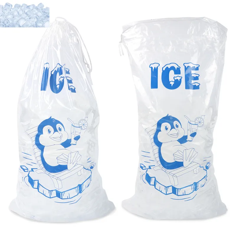 Precio de fábrica, venta al por mayor, artículo superventas para el verano, Enfriador de hielo grande personalizado, bolsa transparente, bolsa de hielo, bolsa de plástico