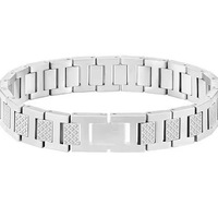 Bracelet magnétique en acier titane avec motif crocodile haut de gamme, réglable et inaltérable