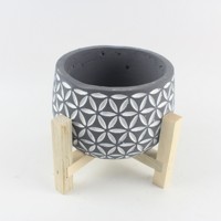 Moderne Simple Antichoc Décoration Intérieure À La Main Ovale Cylindrique Ciment Plante Pot De Fleur Maison Jardin Bureau Plante Verte