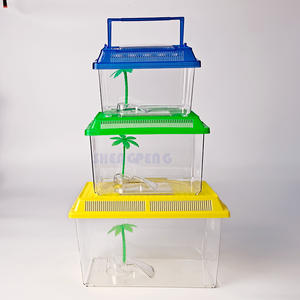 Plastic <span class=keywords><strong>Aquarium</strong></span> Polypropyleen Fish Tank Heremietkreeft Kooi Critter Doos Huisdier Opbergdoos Vis Tank Ornamenten - Product Image 6