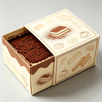 Boîte en carton biodégradable et recyclable personnalisable, emballage écologique pour tiramisu, gâteau, pâtisserie, dessert, emballage en papier