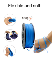 Sting3d filamen pencetak 3d TPU fleksibel, filamen pencetak 3D 1kg 1.75mm toleransi +/-0.02mm 95A 3d