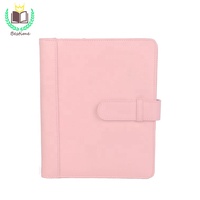 Luxe personnalisé mode cahier réutilisable A5 reliure à anneaux en cuir rose