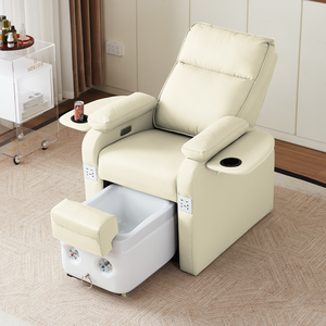 Sillón de Pedicura y Manicura Eléctrico Reclinable de Cuero Ajustable con Masaje, Tina sin Tuberías, Mueble de Spa para Pies para Salón de Uñas, Negro, China - Product Image 2