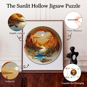 Souhoney Sunset Forest Lake View - Rompecabezas de cartón a todo color de 1000 piezas con laminación mate/brillante para decoración de pared o recuerdo - Product Image 2
