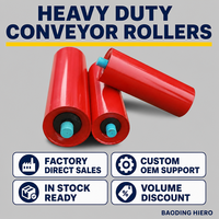 Rouleau de convoyeur à bande en PEHD haute résistance, résistant au feu, norme ISO/DIN, fabricant Hihero, fournisseur direct d'usine en Chine