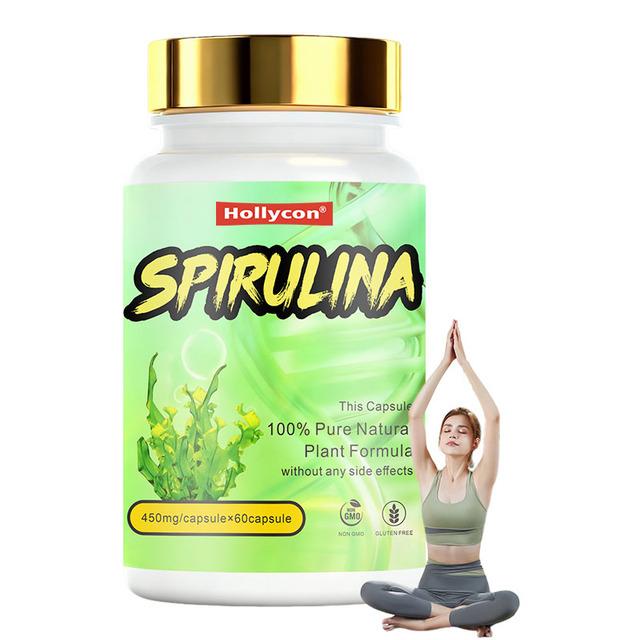 OEM Private Label Spirulina Capsules Are Made with a 100% Pure Natural Plant Formula Premium Plant Protein Source Excellent