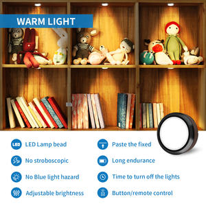 Diseño moderno AA <span class=keywords><strong>Luces</strong></span> de disco LED que funcionan con <span class=keywords><strong>pilas</strong></span> Control remoto inalámbrico Paquete de 3 para iluminación de gabinete de mostrador de cocina - Product Image 2