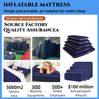 Lit Gonflable Portable de Haute Qualité, Matelas de Voyage en PVC Floqué Taille Double 32 Alvéoles pour Intérieur et Extérieur