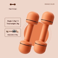Ensemble d'haltères réglables orange, durable, pour entraînement quotidien à domicile, nouveau design, vente en gros, unisexe, acier et ABS