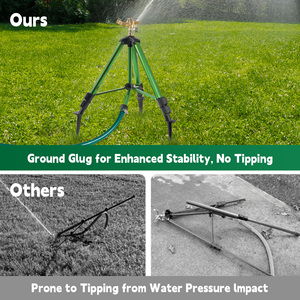 Adjustable Height Tripod Sprinkler with Brass Impact Head Rotating Lawn Sprinkler for Garden Yard Irrigation Large Area Coverage - Product Image 6