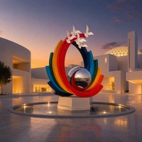 Escultura de Pájaro Arcoíris de Acero Inoxidable de Lujo, Diseño Nuevo, Espejo con Forma de Paloma, Arte Colorido para Plaza, Parque, Resort, Jardín, Exterior, Tamaño Personalizado