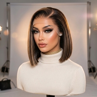 Perruque Lace Front 100% Cheveux Humains Remy, Densité 200%, Brésilienne, Brun Clair, Pré-épilée, Mèches Baby, Lisse Soie, Pour Femmes