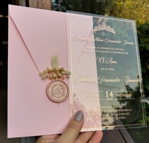 Invitation de <span class=keywords><strong>Mariage</strong></span> Personnalisée Luxe Élégante, Enveloppe Transparente en Acrylique Clair - Product Image 3
