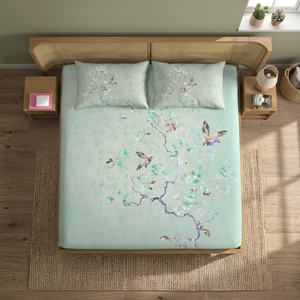 Super King Size 108 X 108 Inch <b>Flat</b> Double Bedsheet 2 <b>Pillow</b> Covers Heavy Digital Print Combined 3pcs Quilt Sets Super Quality - Product Image 2