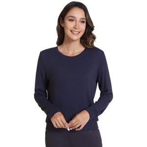 Camiseta de Pijama Personalizada para Mujer, Manga Larga, Cuello Redondo, Ropa de Dormir Suave, Tallas S-XXL - Product Image 2