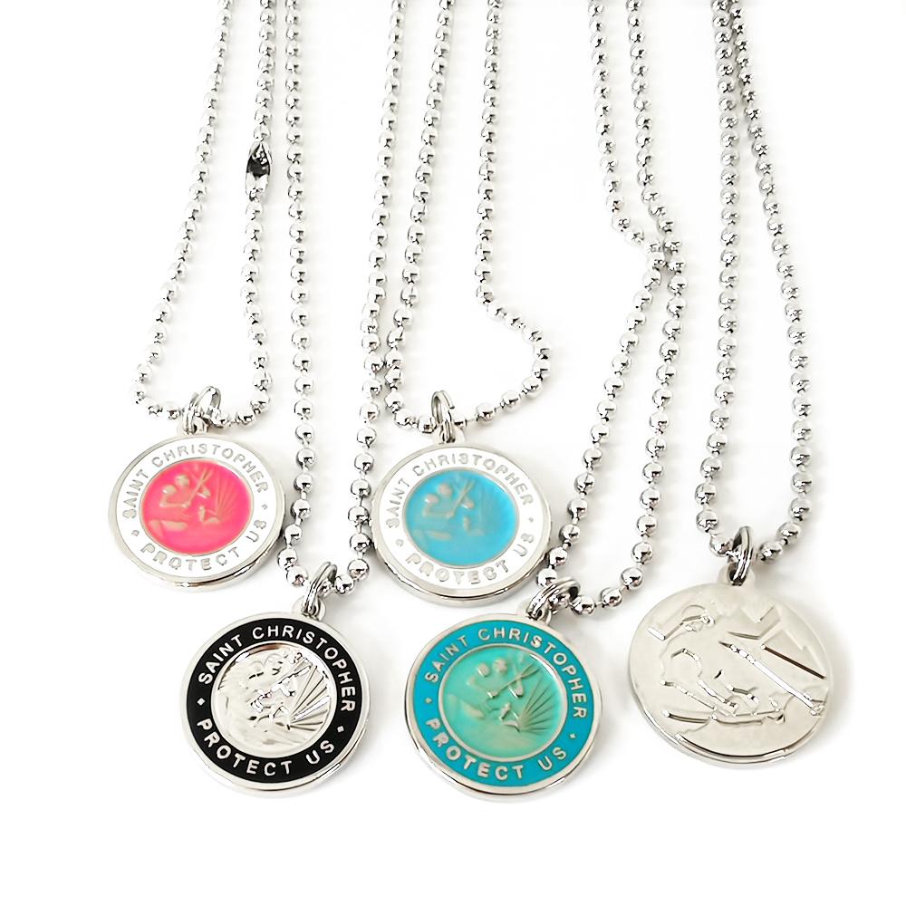 St Christopher金メダルジュエリーネックレス金属セント