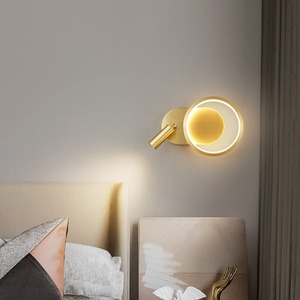 All-Copper Minimalist Design Wall Lamp for Bedroom Living Room Luxury Rechargeable <b>Wire</b>-Free Accent <b>Light</b> Rotating Reading - Product Image 6