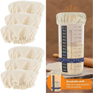 Large Capacity Baking Supplies Glass <b>Fermentation</b> Sourdough <b>Jar</b> Kit With Lids Date Marking Thermometer Cloth Cover - Product Image 4