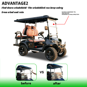 Giá cả cạnh tranh bốn bánh tùy chỉnh thoải mái <span class=keywords><strong>4</strong></span> chỗ ngồi 60V điện giỏ hàng điện cho khu nghỉ mát bên bờ biển - Product Image 2