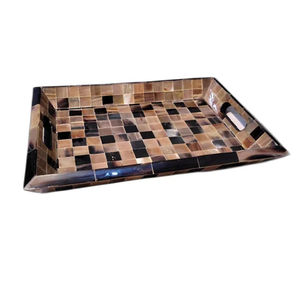 ถาดเขาสัตว์ AZHAR EXPORT คุณภาพสูง งานแฮนด์เมด รูปทรงสี่เหลี่ยมผืนผ้า ผิวขัดเงา ดีไซน์ทันสมัย สำหรับใช้เสิร์ฟ - Product Image 1