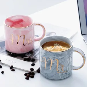 Venta al por mayor taza de café de par-Tazas de café de cerámica para parejas, Regalos especiales con logotipo