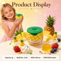 ISMAN Lege Fruit Watermeloen Appel Lipbalsem Verpakking Schattige Lip Scrub Verpakkingen Honingcrème Potjes Met Lepelborstel 6g