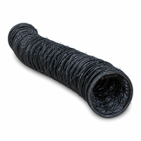 Tuyau d'air flexible pliable noir, ignifuge et antistatique, de qualité industrielle, pour la ventilation des mines et tunnels