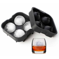 Outil à glace en forme de boule, 6 trous, en silicone, rond, pour whisky, fabrique de glaçons, bac à glaçons