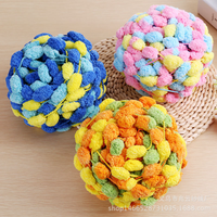 Fil à pompons de haute qualité 100% polyester, teint fantaisie, écologique, antibactérien, pour tricoter des couvertures à la main