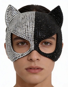 <span class=keywords><strong>Masque</strong></span> de cosplay de chat en strass, <span class=keywords><strong>masque</strong></span> facial, oreilles de chat scintillantes, accessoires de fête de carnaval, <span class=keywords><strong>masque</strong></span> de femme chat, <span class=keywords><strong>masque</strong></span> de Mardi Gras - Product Image 1