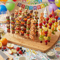 Support de présentation multifonctionnel en bois pour brochettes de fruits, brochettes en bambou pour cocktails