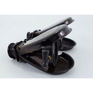 Binocular de latón plegable de bolsillo antiguo, telescopio de vidrio espía de doble hoja recién hecho para regalos y coleccionables - Product Image 3