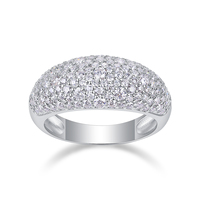 Anello in Moissanite di Colore D VVS1 di Qualità Superiore, Anello di Lusso in Argento Sterling 925 per Donna, Anello con Gemma e Incastonatura a Pavé