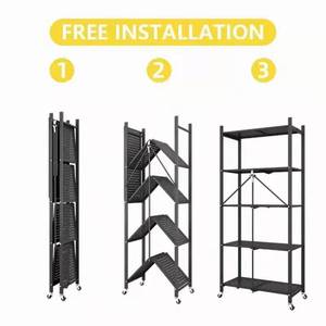 Gấp lưu trữ giá lưu trữ nhà có thể gập lại nhà bếp hiển thị giá kệ với bánh xe nhà bếp tổ chức kệ - Product Image 6