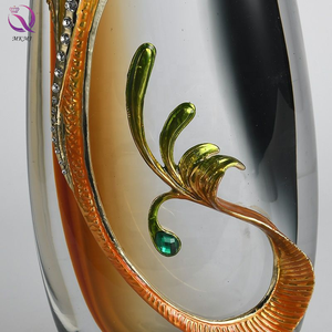 <span class=keywords><strong>Vase</strong></span> coloré en émail de <span class=keywords><strong>plume</strong></span> de paon orange <span class=keywords><strong>Vase</strong></span> de bureau en cloisonné décoratif <span class=keywords><strong>Vase</strong></span> en verre clair artistique pour autre décor à la maison - Product Image 5