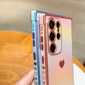 Electroplate Venta caliente amor corazón lado patrón de alta calidad <span class=keywords><strong>a</strong></span> prueba de golpes funda de teléfono móvil para <span class=keywords><strong>Samsung</strong></span> <span class=keywords><strong>Galaxy</strong></span> S25 S24 23 22 Ultra - Product Image 5