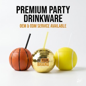 Vaso de Fiesta con Forma de Bola de Discoteca, 16 oz, Reutilizable, de Plástico Electrochapado en Oro y Plata, con Pajita, para Discotecas y Bodas, OEM - Product Image 1