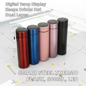 Thermos intelligent en acier inoxydable à double paroi de 500 ml (16 oz) avec affichage numérique de la température LED, anti-fuite, idéal pour les cadeaux d'affaires – Meilleures ventes - Product Image 2