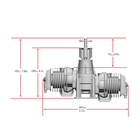 Moteur à Essence à Piston Bicurseur RCGF Stinger Pro125CC 1500 tr/min, Type Bicylindre 2 Temps, pour Avion RC à Aile Fixe