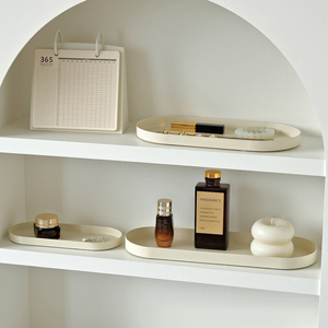 Plateau de rangement ovale de luxe nordique, directement de l'usine, <span class=keywords><strong>esthétique</strong></span>, pour bijoux, cosmétiques, organiseur de clés d'entrée, minimaliste - Product Image 4