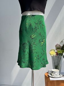 French Vintage Ballet Girl Style Sand Washed Silk Bias-Cut Short A-Line Natural Waist Summer <b>Skirt</b> for Women - Product Image 6