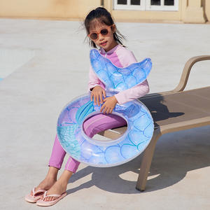 Flotador inflable de sirena con respaldo y diseño de cola de pez, con lentejuelas gruesas, para adultos, para usar en piscinas y parques acuáticos. - Product Image 2