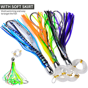 20 cm, 66,5 g. Appât souple artificiel pour la pêche en haute mer, jupe de calmar. Matériau ABS. Leurre de pêche <span class=keywords><strong>Parker</strong></span> Sailboat. - Product Image 5