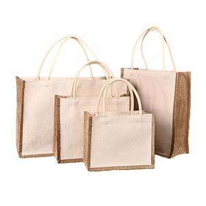 <strong>Wholesale</strong> Eco-friendly Large Capacity Waterproof <strong>Jute</strong> <strong>Tote</strong> <strong>Bags</strong> Long Handles Customizable Logo Color Custom Sizes for Shopping - Product Image 1