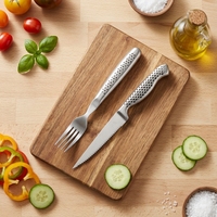 Ensemble de couteau et fourchette à steak professionnels de qualité supérieure en acier inoxydable avec manche en bois, écologique
