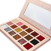 18 Farben Goldene Vintage Glitzer-Lidschatten-Palette, leicht mischbar, mit individuellem Logo, luxuriöse matte Lidschatten-Palette, Eigenmarke