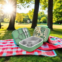 Boîtes à lunch de haute qualité en plastique, mignonnes, avec impression personnalisée, Omie, 5 compartiments, étanches, compatibles micro-ondes, certifiées LFGB, 1-3L