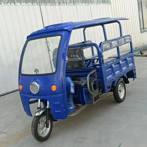Tricycle électrique cargo bleu à trois roues, carrosserie métallique fermée, cadre en acier durable avec revêtement en poudre, moteur 1000W - Product Image 1